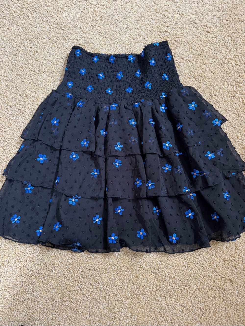 Maje Black Ruffles Skirt